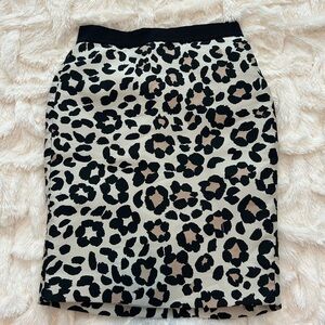 Ann Taylor Black and Tan Leopard Pencil Skirt